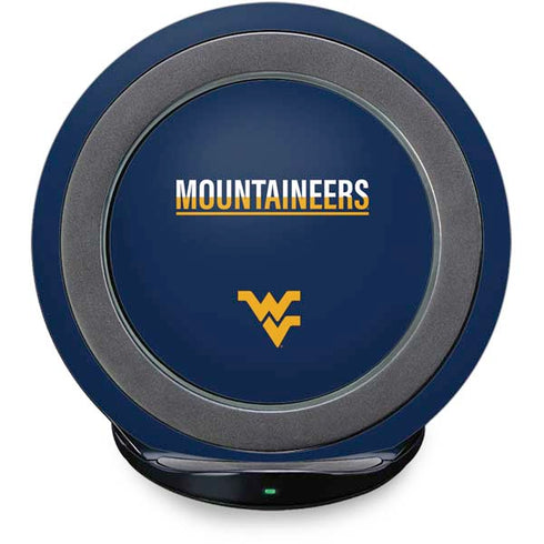 West Virginia University Blue Wood Floor Fast Charge Wireless Charging Stand Skin